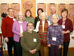 A group of Benedictine oblates of Saint Meinrad Archabbey in St. Meinrad from Bloomington pose in the monastery’s guest house. Benedictine oblates are lay people who seek to live out their faith in the world according to the Rule of St. Benedict. (Submitted photo)